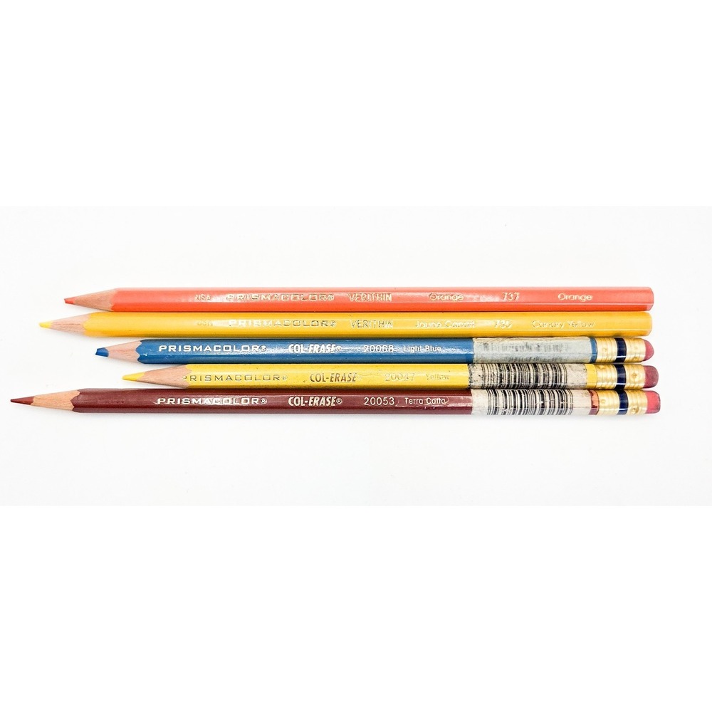 Prismacolor Verithin Colored Set of 2 & Set of 3 Prismacolor Col-Erase pencils